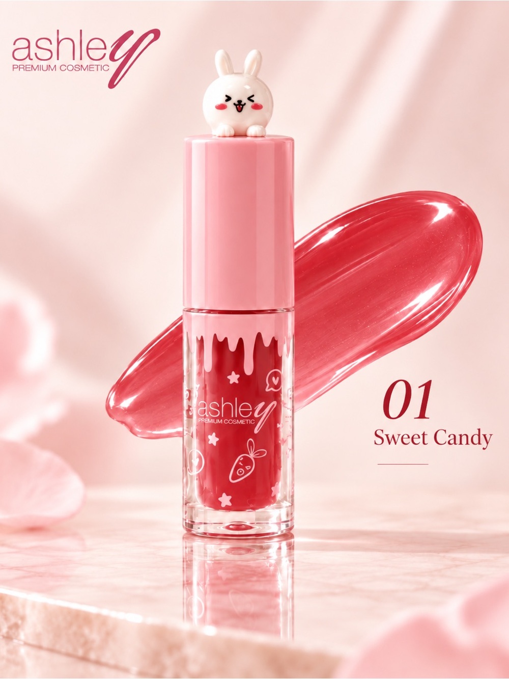 Ashley Rabbit Lip Glaze 01 Sweet Candy | Thai T-Beauty Gloss